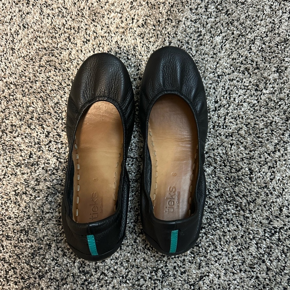 Tieks Classic Black Leather Ballet Flats
